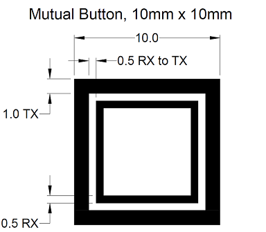 10mm Mutual Capacitive Button Dimensions