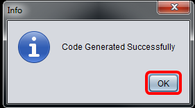 Code Generation Confirmation Window