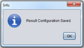 Result Configuration Saved Window