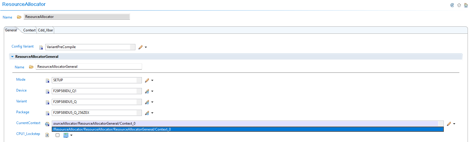 New RA Context Configuration