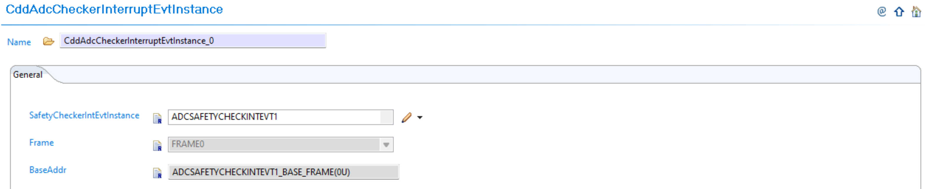 Configure CDD ADC Checker Interrupt Event Instance