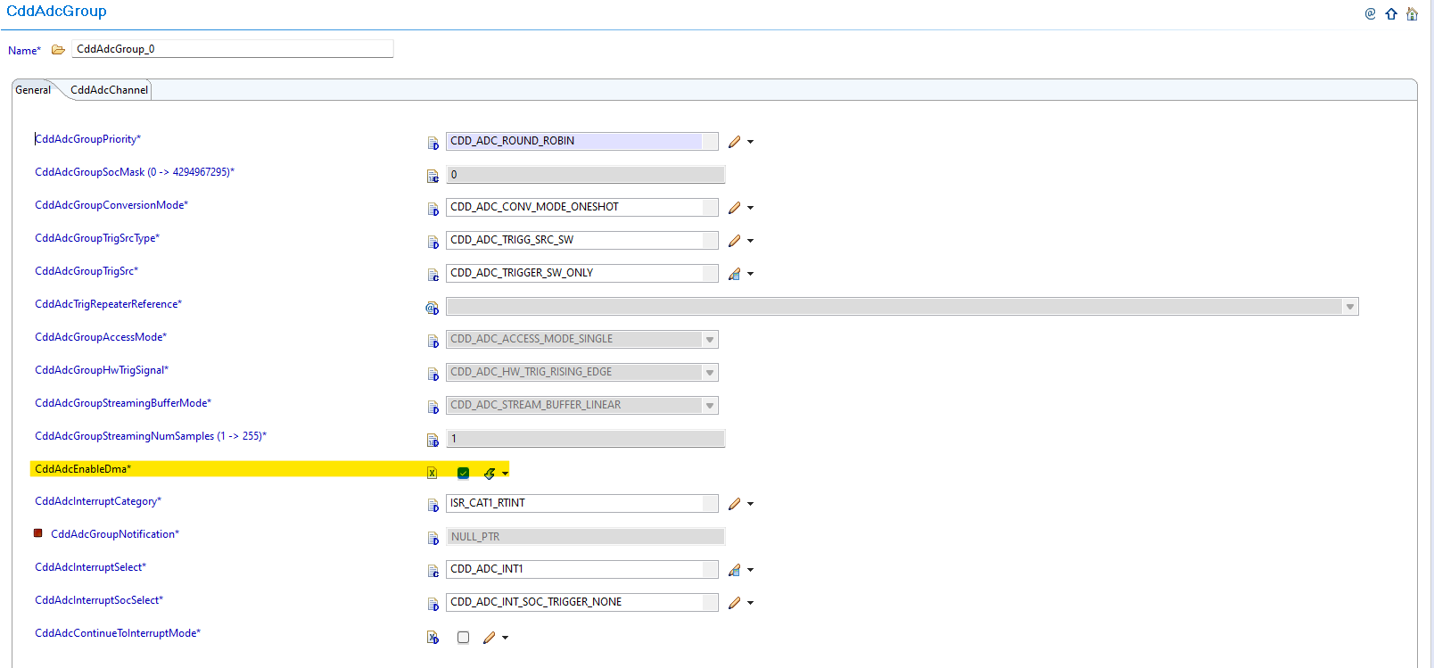 Configure DMA Parameters