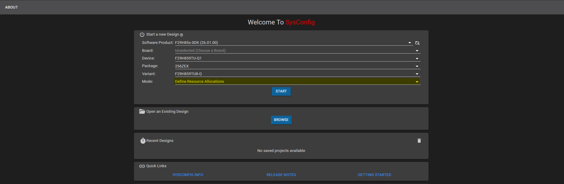 SysConfig - Define Resource Allocations