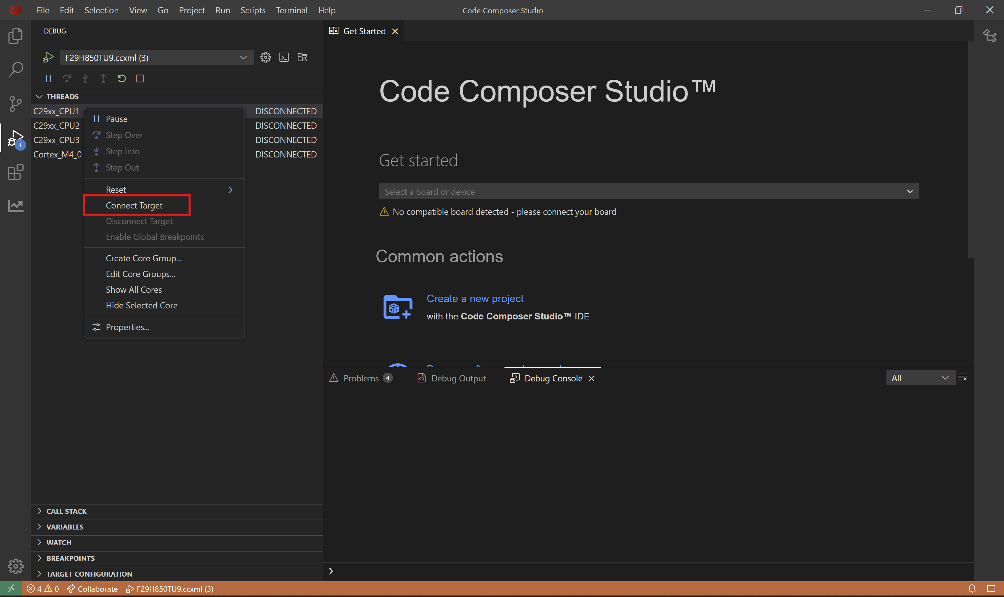 CCS Loading Executable Step2