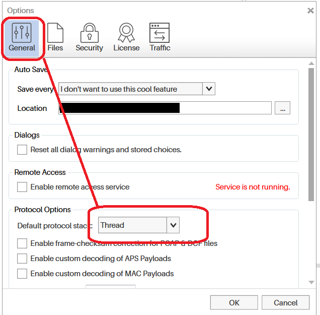ubiqua select thread protocol option
