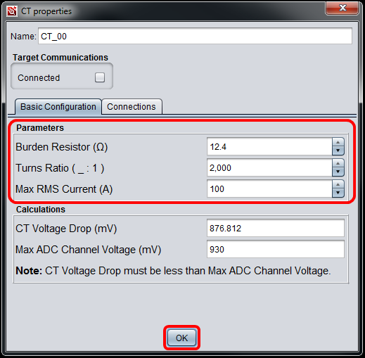 Configure Current Sensor Parameters