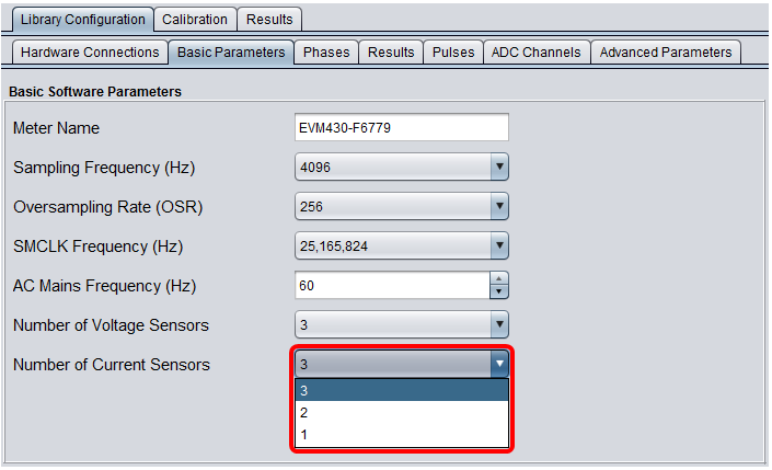 Select the Number of Current Sensors