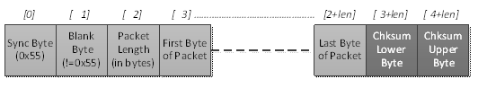Serial Interface Packet with Transmission Rules Applied