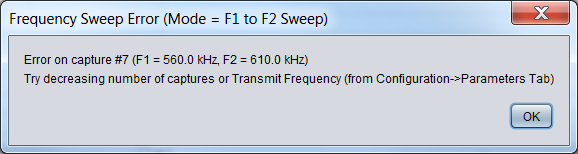 Frequency Sweep Error