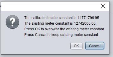 Meter Constant Calibration Pop Up