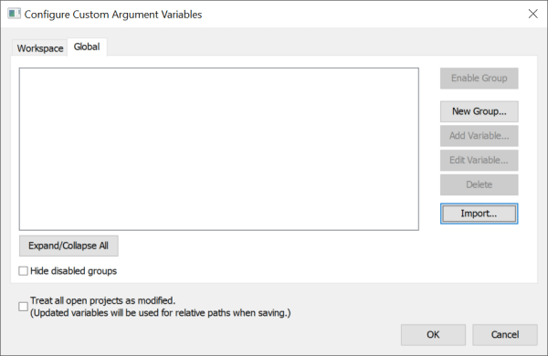 Importing argument variables